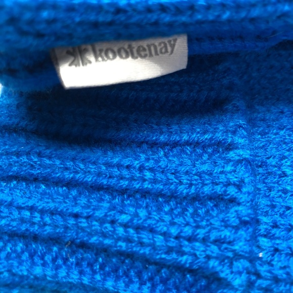 Kootenay Knitted Gloves- Adult Size L/XL-Blue with Yellow Flowers- New with Tags - Picture 3 of 4